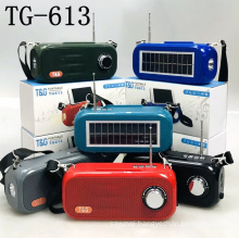 TG613 Support USB TF CARD FM RADIO Stereo Wireless Mini Speaker With Led Light With Solar